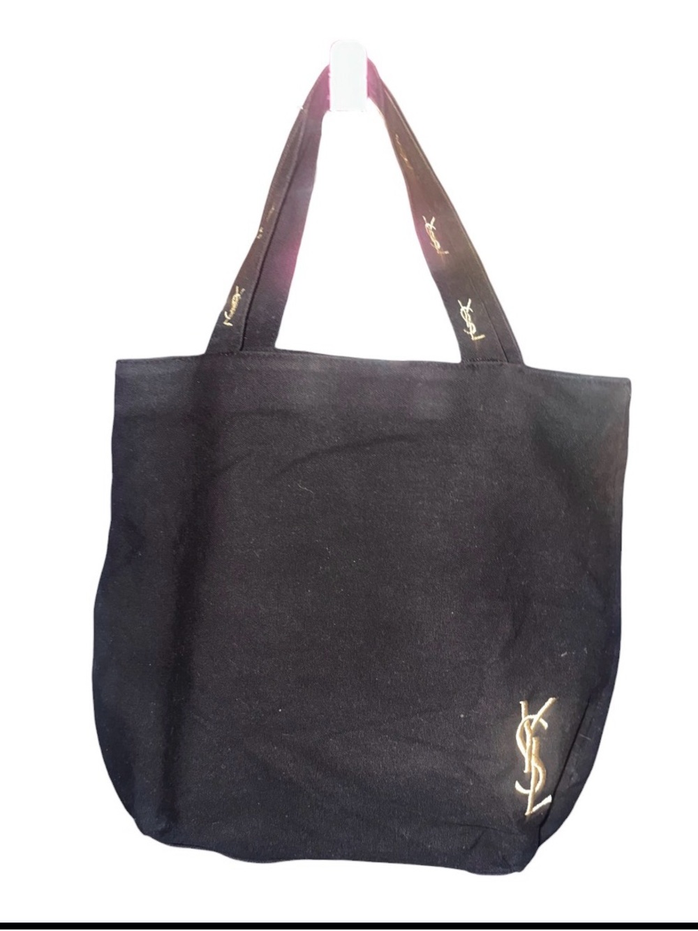 Yves Saint Laurent perfums Black Canvas Tote with Gold YSL Emblem - Picture 2 of 16